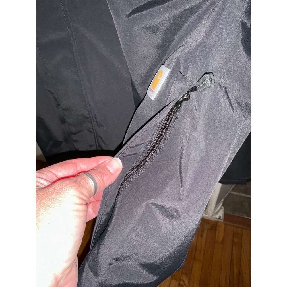 Carhartt Bayou Jacket Mens 2XL Black Storm Defender Waterproof Hooded OJ6434-M - Picture 7 of 16